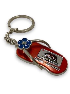 California Republic Carmel Monterey Red Flip Flop Metal Souvenir Keychain